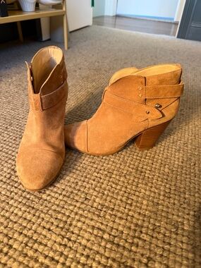 Women's Suede Ankle Boots in Tan